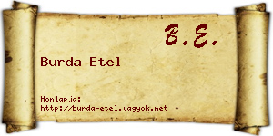 Burda Etel névjegykártya